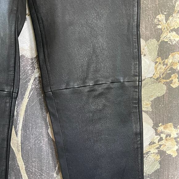Victoria Beckham Black Leather Zip Pants‎ Leggings Size 27 - Picture 9 of 11